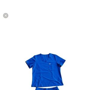 Figs Scrub Set Top Jogger Style Pants Blue Size XXL